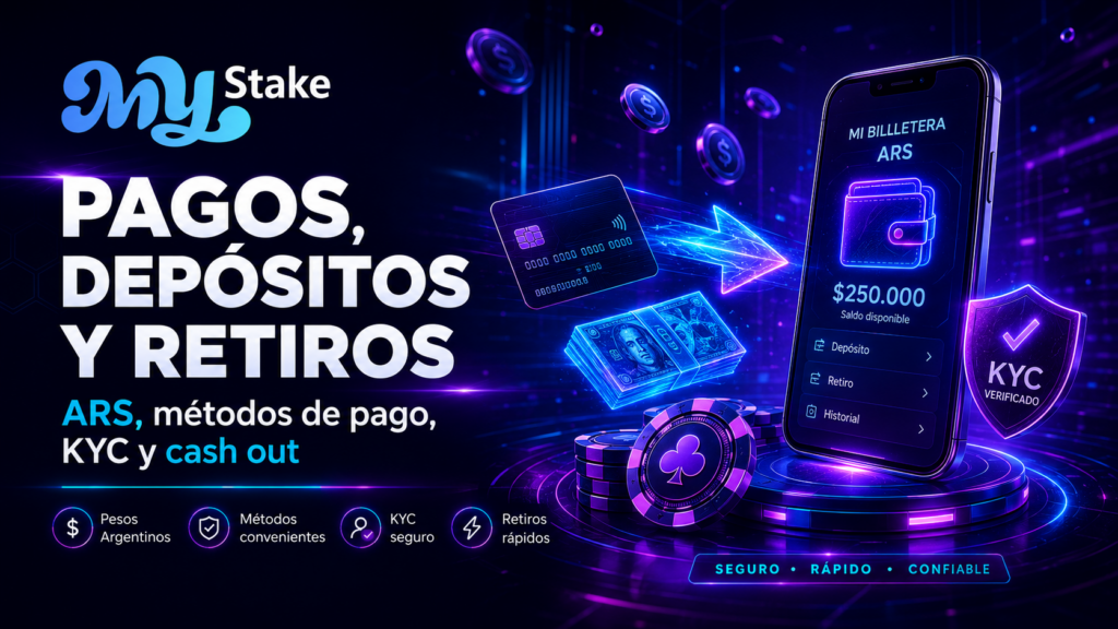 Pagos, depósitos y retiros de MyStake con ARS, métodos disponibles y verificación KYC
