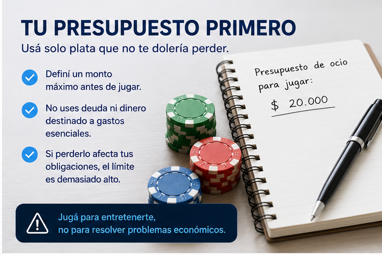 Cuaderno con presupuesto de ocio y fichas para controlar el gasto