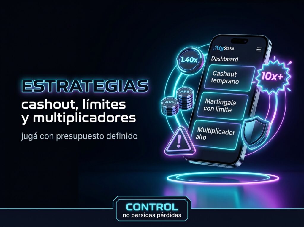 Imagen sobre estrategias en Chicken MyStake con cashout temprano, límites, multiplicadores y control del presupuesto