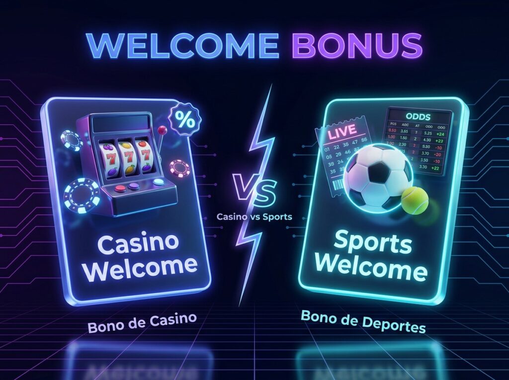 Comparación visual del bono de bienvenida de MyStake para casino y apuestas deportivas