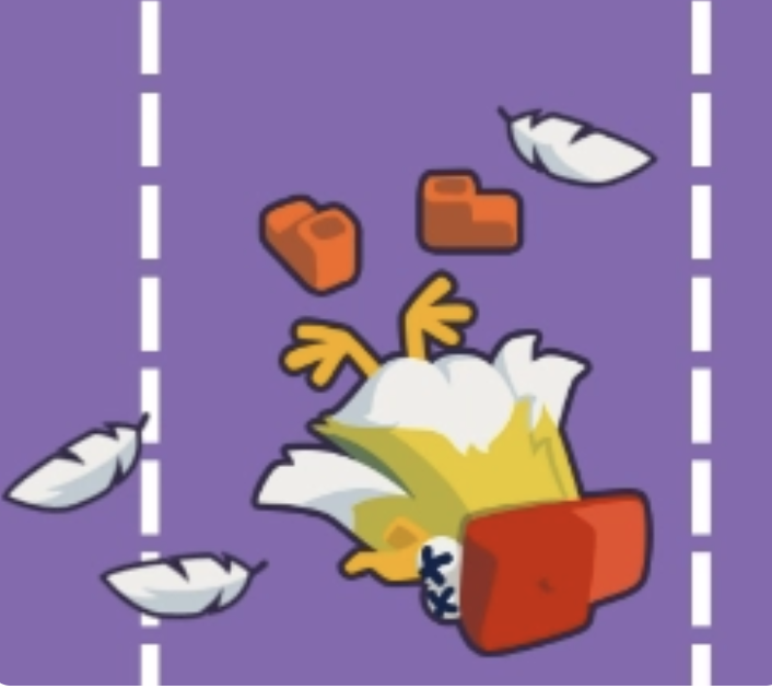 Escena del juego MyStake Chicken con obstáculos, huevo y multiplicadores destacados